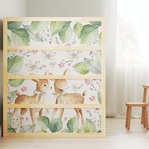 IKEA KURA BED Decals Girls, Kura Bed Removable Stickers Deer Decals, Kura Bed Stickers, Pastel Decal for Kura Bunk Bed Wallpaper Vinyl Decor
