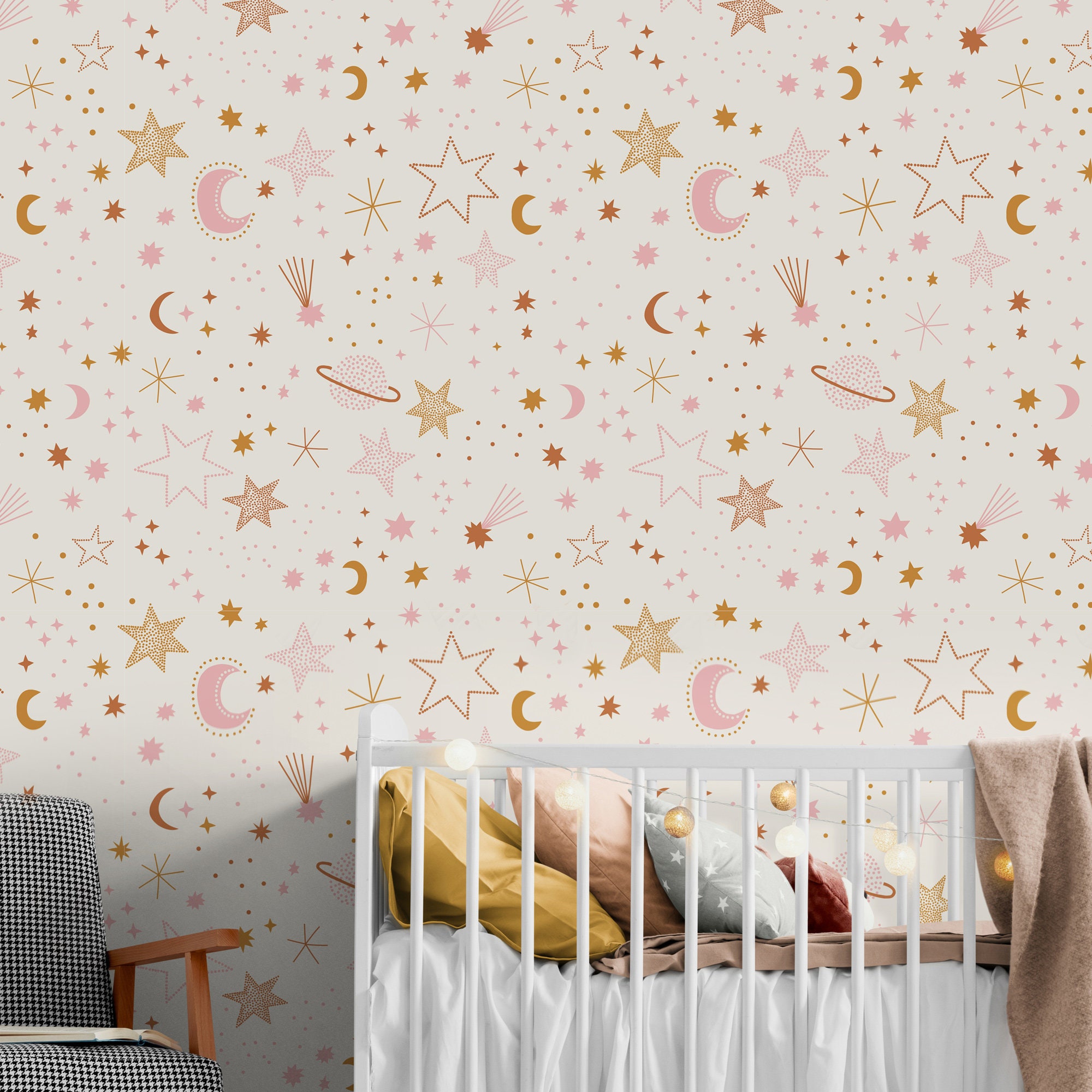 Kids Wallpaper Neutral Nursery Peel & Stick Boho Wallpaper - Etsy