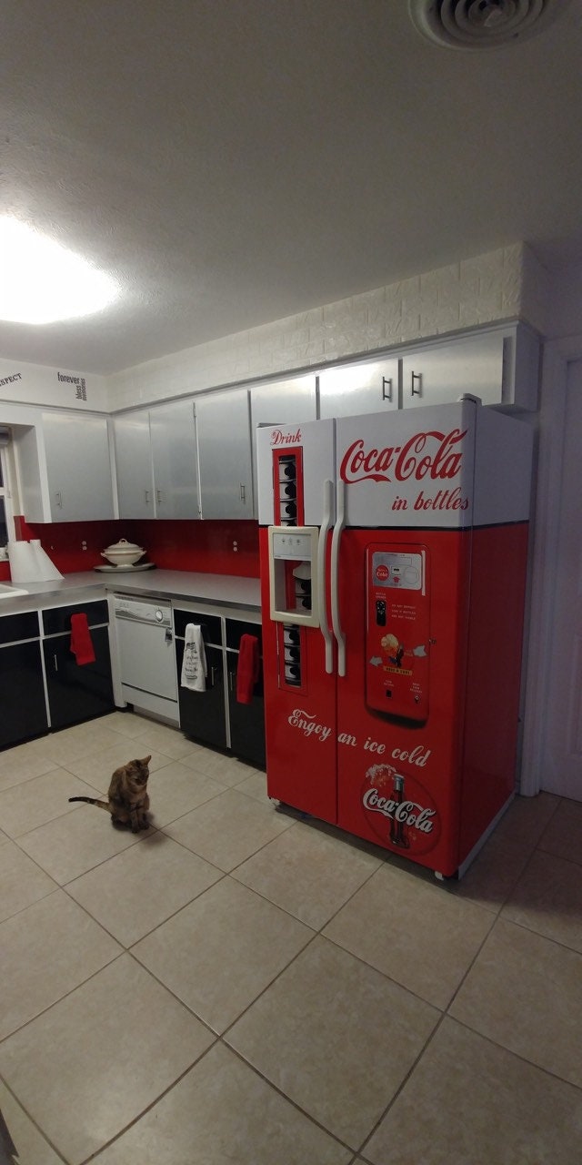 Сoca Cola Decals Fridge Decal Fridge Wrap Vintage Coca Cola Etsy