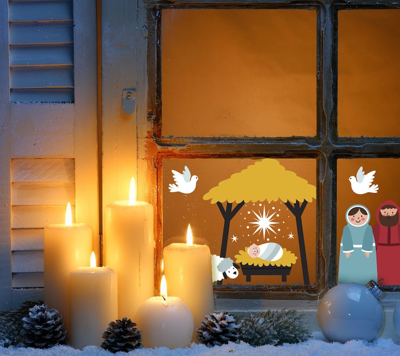 Nativity Vinyl Decal Nativity Scene Holy Night Decal Etsy