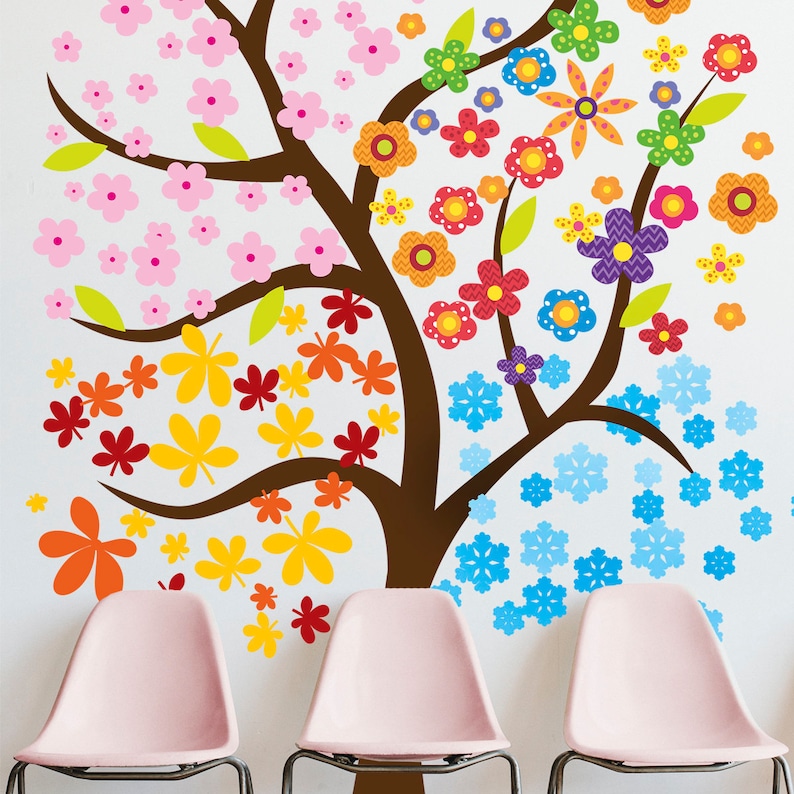 Seasons Kindergarten Classroom Decor, Preschool Decor, Tree Wall Decal ...