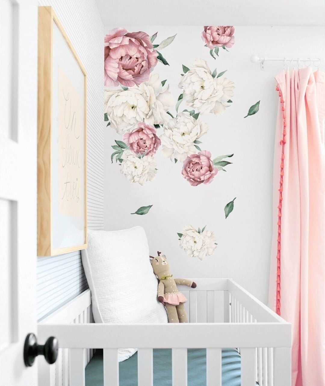 Peony Wall Decal, Floral Wall Decals Peel & Stick Vinyl, Peony Flowers ...