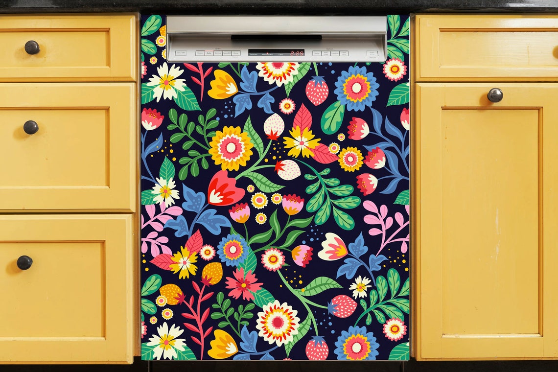 Kitchen Dishwasher Cover Ukrainian Ethnic Vinyl Etsy