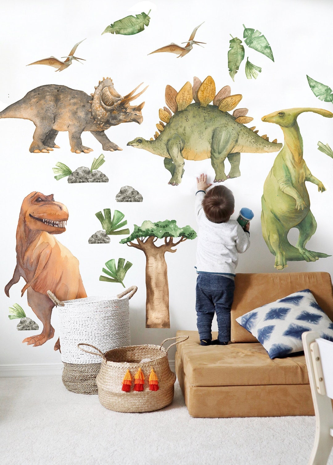 Dinosaur Wall Decals Dino Boys Bedroom Vinyl Wall Decals - Etsy