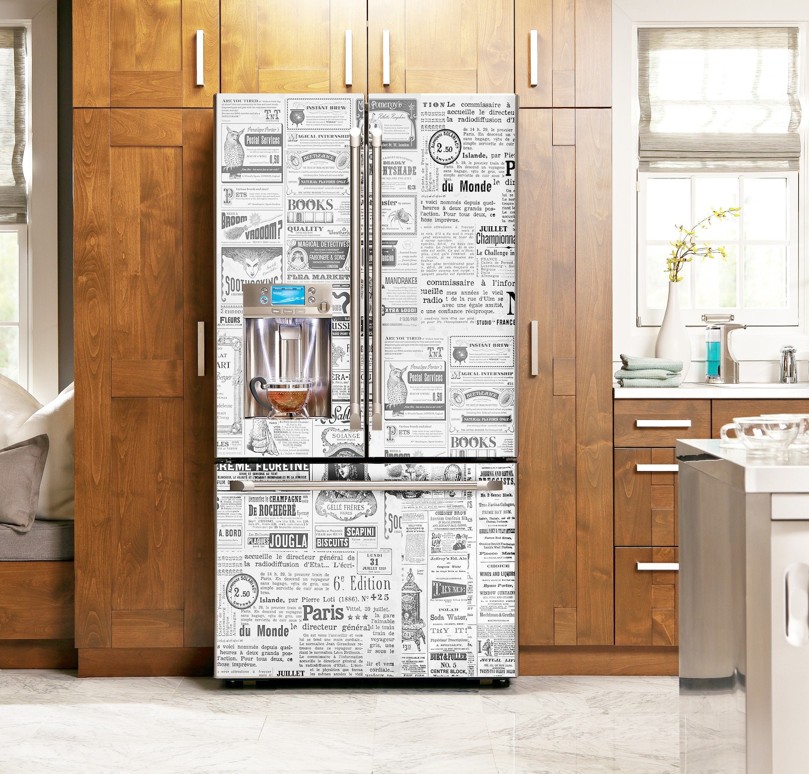 Retro Fridge Wrap Vintage Fridge Decals Fridge Vinyl Wrap Etsy