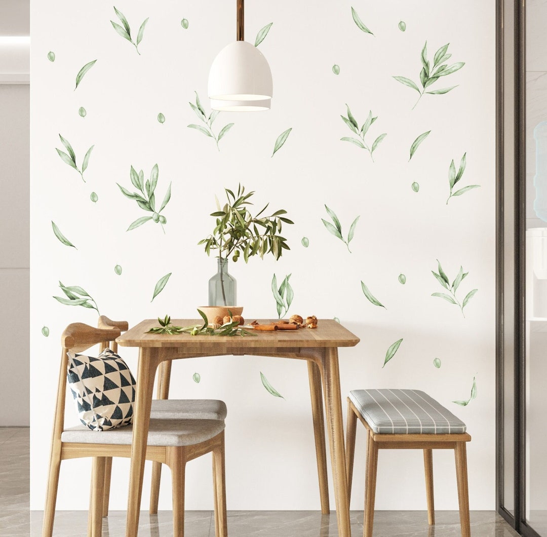 Greenery Wall Decals, Botanical Wall Decals, Olive Leaves Wall Decal