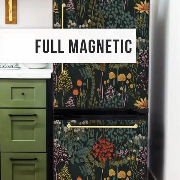 Magnetic Fridge Wrap Custom, Refrigerator Wrap Vinyl Magnets Side by Side, Magnetic Decals for Fridge Door, Large Fridge Magnet Cover Skin