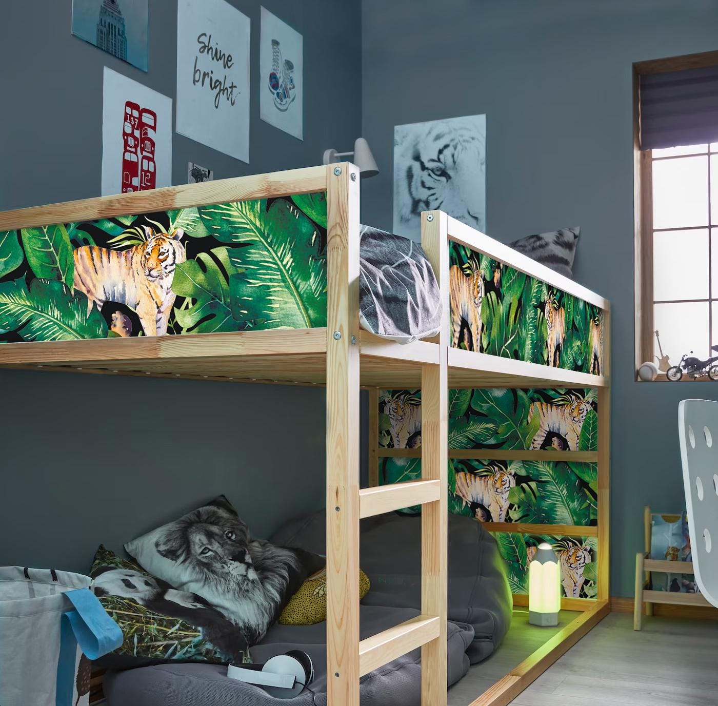KURA BED Decals Jungle, IKEA Kura Bed Stickers Tropical, Kura 
