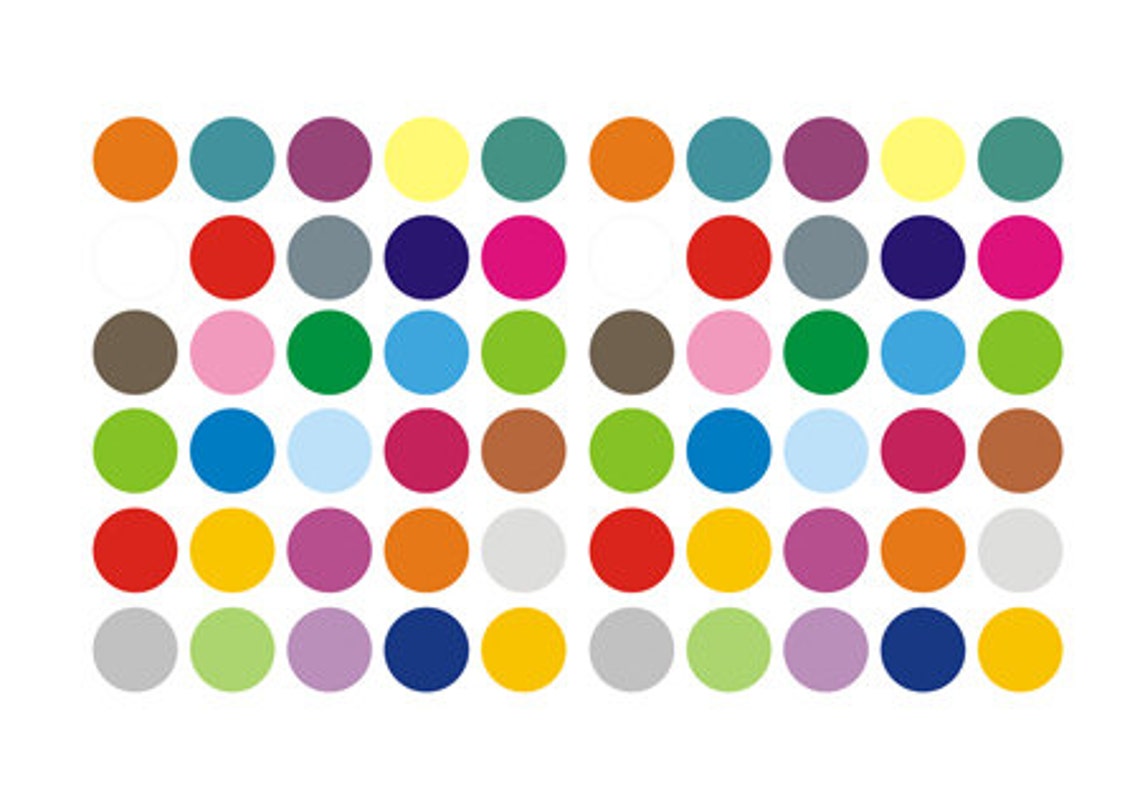 Colorful Polka Dots 60 Pcs Set Polka Dot Wall Decals Polka Etsy