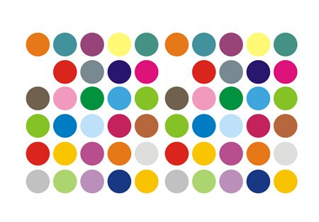 DavesDisco 60 Pack Polka Dot Wall Art Stickers - Multi-Color Vinyl Decals For Kids Rooms
