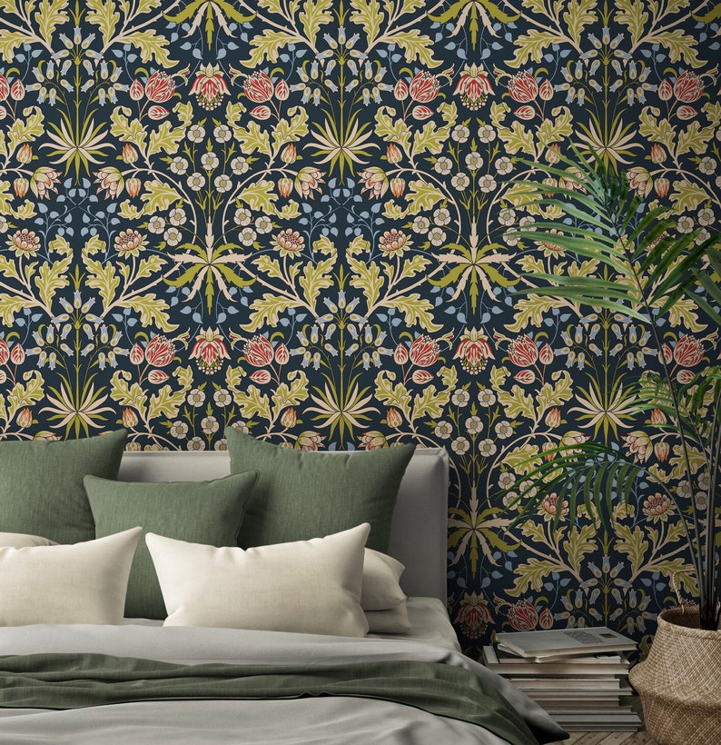 Victorian Wallpaper Peel & Stick for Bedroom Vinyl Wallpaper Etsy