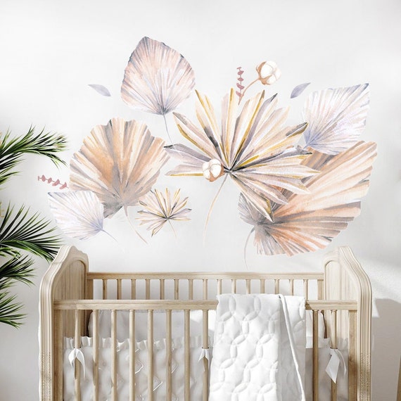 Boho Leaves Wall Decal for Bedroom Boho Floral Wall Decals Etsy