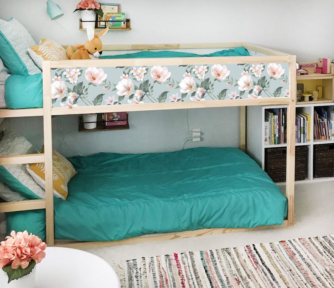 IKEA Kura Bed Decals Girls, Kura Bed Wraps Floral, Kura Bed Removable