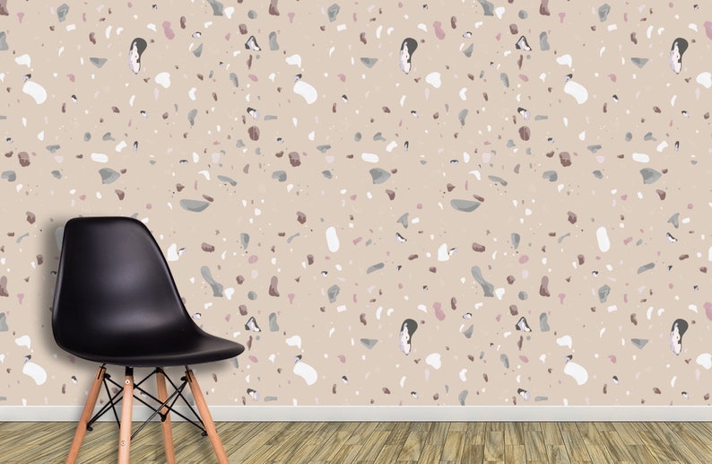 Terrazzo Wallpaper, Terrazzo Peel and Stick Wallpaper, Pattern Wallpaper, Abstract Patterned Wallpaper, Removable Self Adhesive Wallpaper
