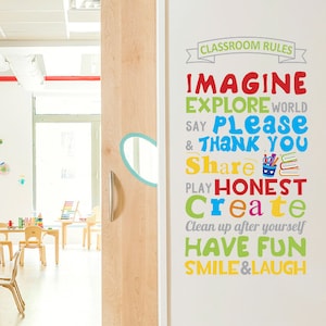 CUSTOM rules, Classroom rules decal, classroom rules, classroom rules wall decal, classroom rules for kids, class rules, class rules decal