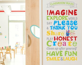 Regras PERSONALIZADAS, decalque de regras da sala de aula, regras da sala de aula, decalque de parede de regras da sala de aula, regras da sala de aula para crianças, regras da classe, decalque de regras da classe