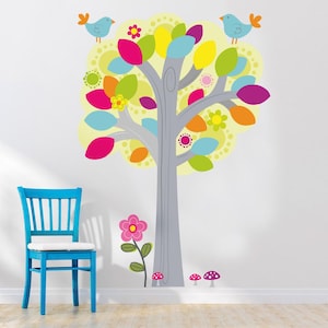 Tree Wall Decal for Kids Room, Large Tree Vinyl Wall Decal Nursery Peel and Stick, Big Tree Wall Decor Nursery Wall Decals Self Adhesive