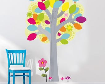 Adesivo de parede de árvore para quarto infantil, adesivo de parede de vinil de árvore grande para berçário, adesivo autoadesivo para decoração de parede de árvore grande para berçário