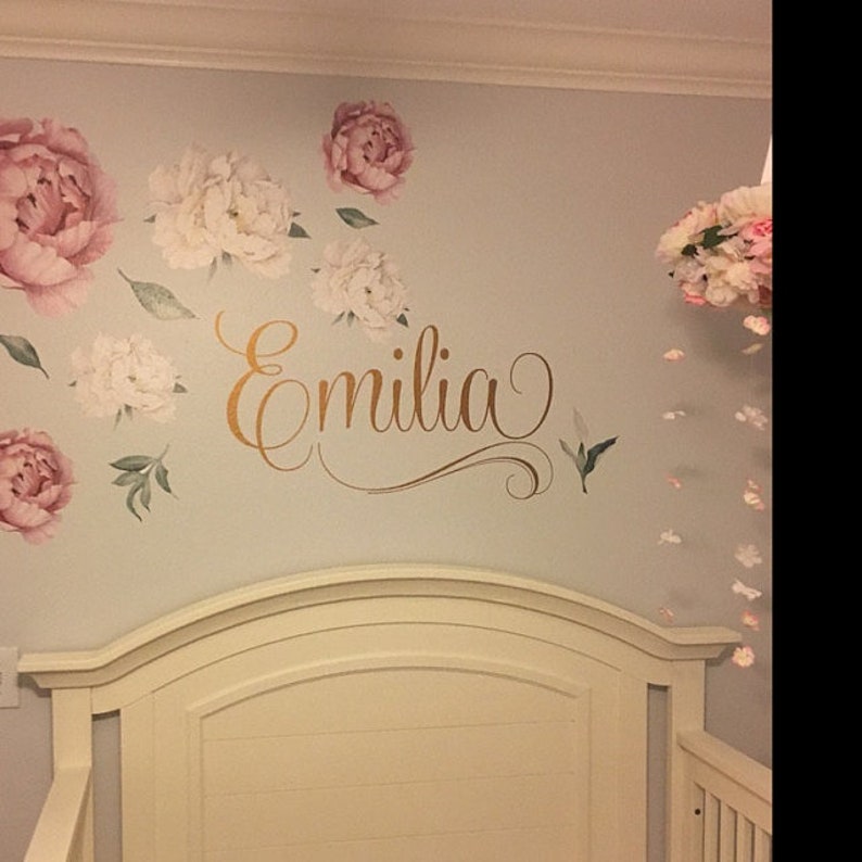 Peony Wall Decal Flower Wall Decal Floral Wall Decals Peony Etsy