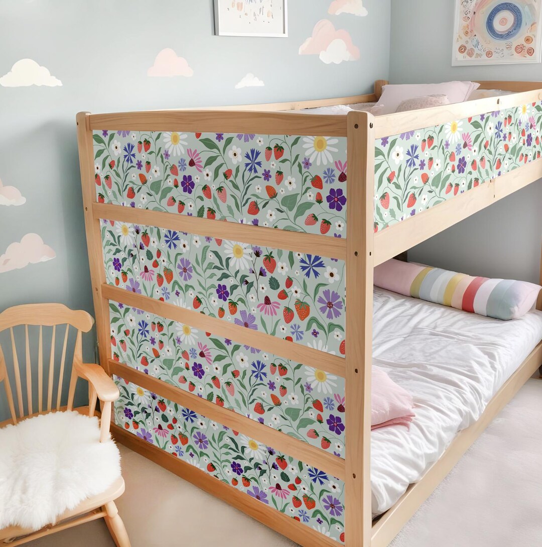 IKEA KURA BED Decals Girls Strawberry, Kura Bed Stickers Pink, Kura ...