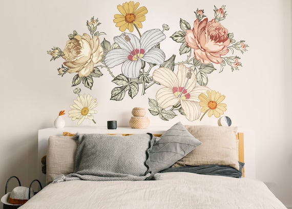 Vintage Flower Wall Stickers Vintage Floral Wall Decals | Urbanwalls