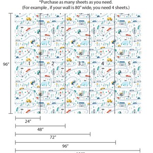Carta da parati per bambini, carta da parati per auto per la stanza dei ragazzi, carta da parati per ragazzi per la camera da letto Peel & Stick, carta da parati per bambini asilo nido, carta da parati adesiva murale per bambini immagine 6