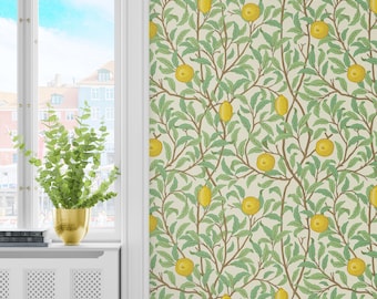 Wallpaper Peel & Stick Lemons, Wallpaper William Morris Inspired Vinyl, Botanical Kitchen Wallpaper Self Adhesive Removable Vintage Decor