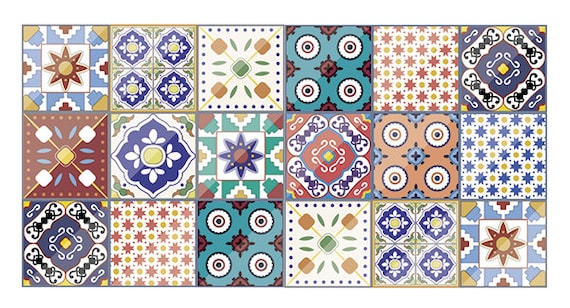 Rabat Pattern Tiles Sticker Moroccan Tile Stickers Eclectic 
