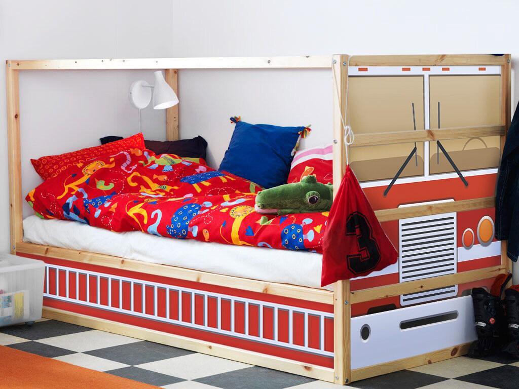 IKEA KURA BED Decals Kura Bed Fire Truck Ikea Kura Bed Boys Etsy Canada