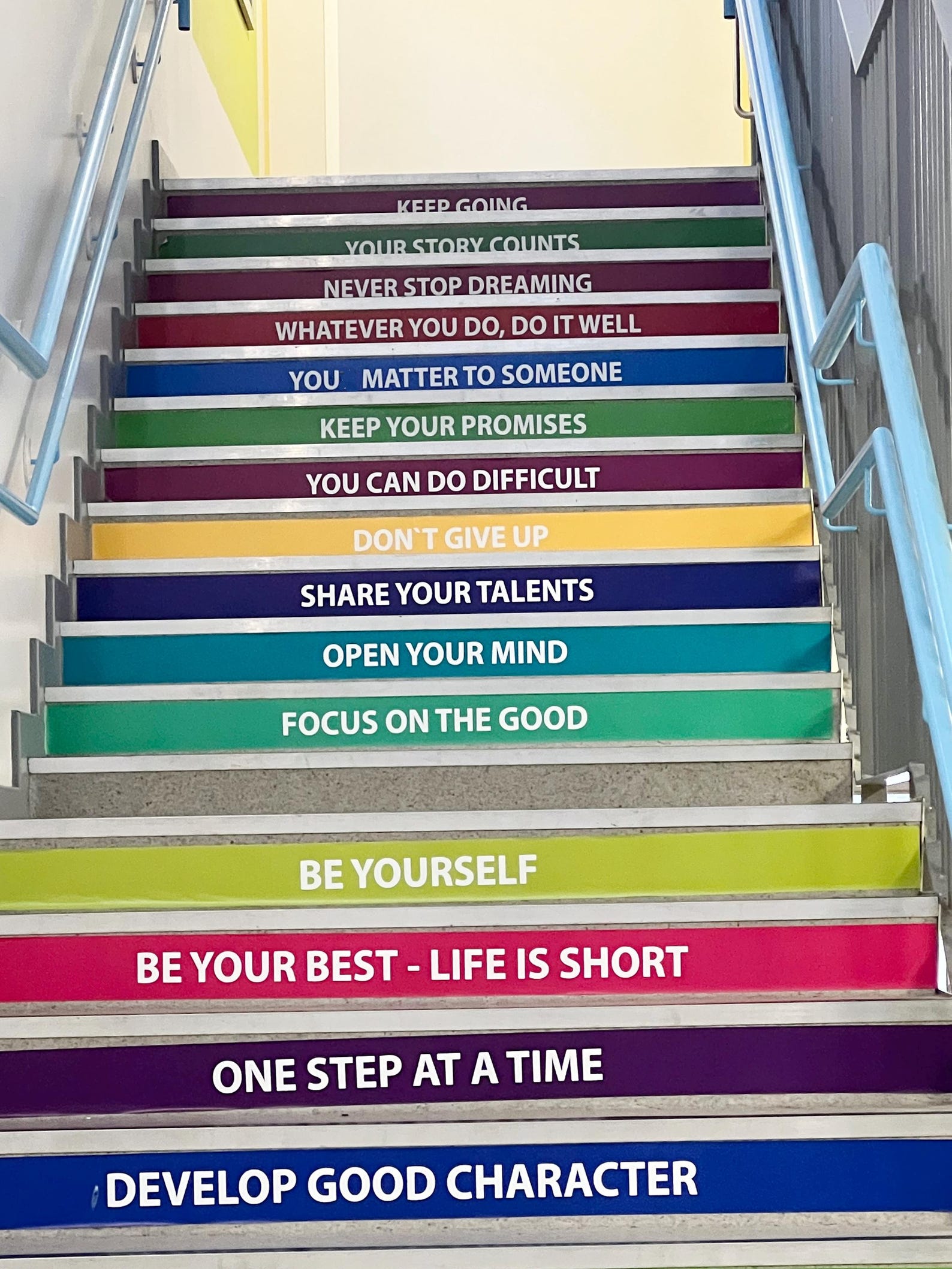Stair Riser Quotes 30 Motivational Stair Decals for School, Staircase Quotes Decal, Growth ...
