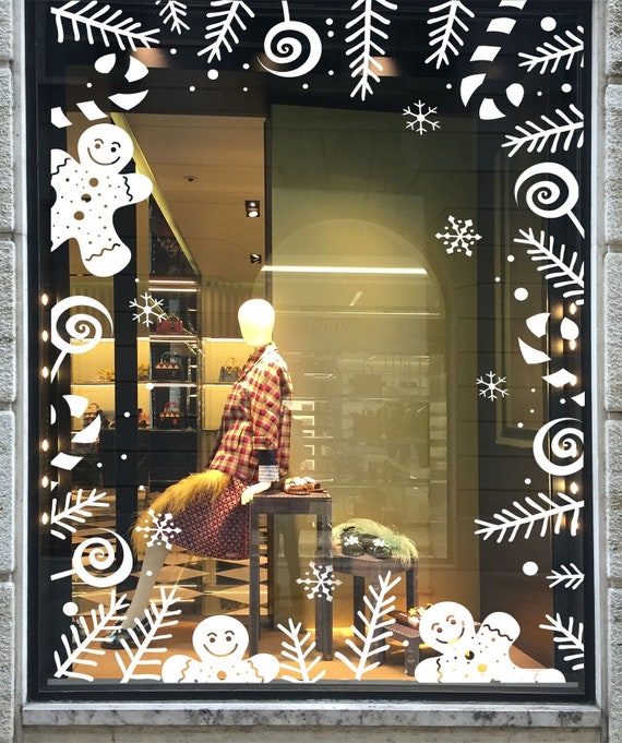 Self Adhesive Shop Window Christmas Decoration, Shop Window