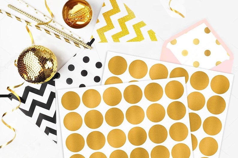 Gold Polka Dots Wall Decals 90 Pcs Polka Dot Wall Decals Etsy