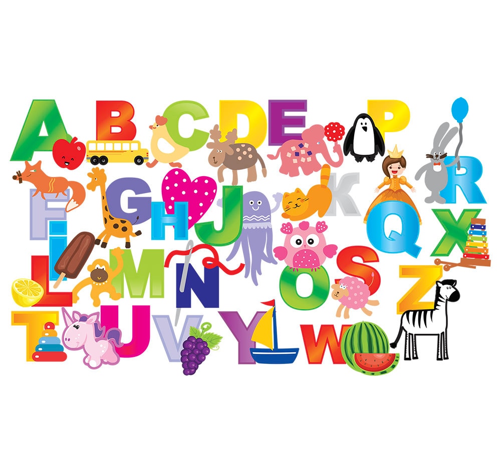 Kindergarten decor Preschool wall decal ABC decals Alphabet Etsy