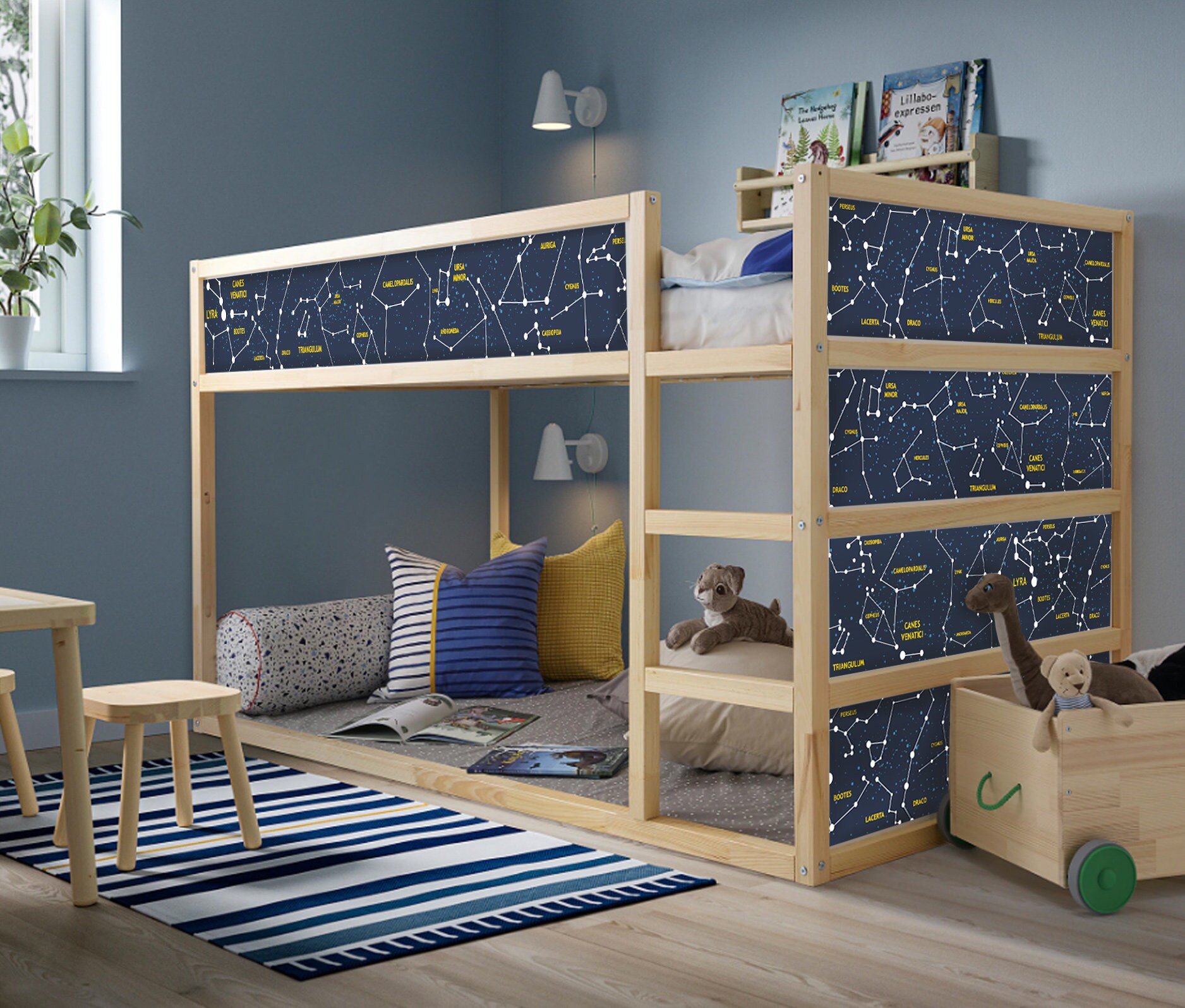KURA BED Decals Space Ikea Kura Bed Boys Stars Galaxy Etsy Australia