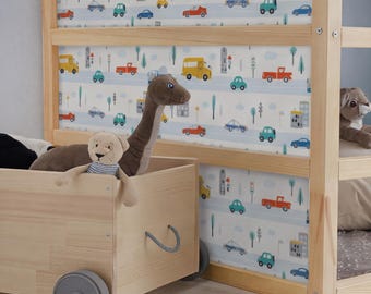 Road Cars KURA Bed Decals, IKEA Kura Bed Stickers for Boys, Vehicle Kids Room Decor Removable Vinyl