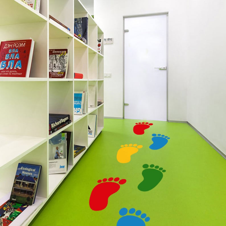 Footprint Floor Decal School Floor Decals Footprint Decals Etsy