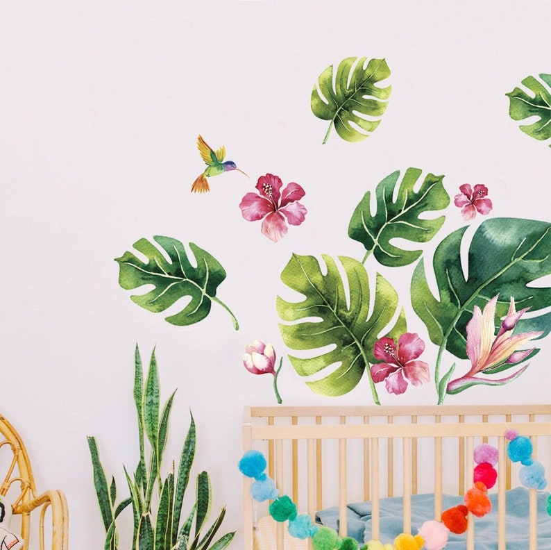 Tropical Leaf Wall Decal Jungle Theme Nursery Wall Decor Etsy tropical-leaf-wall-decal-jungle-theme-nursery-wall-decor-etsy