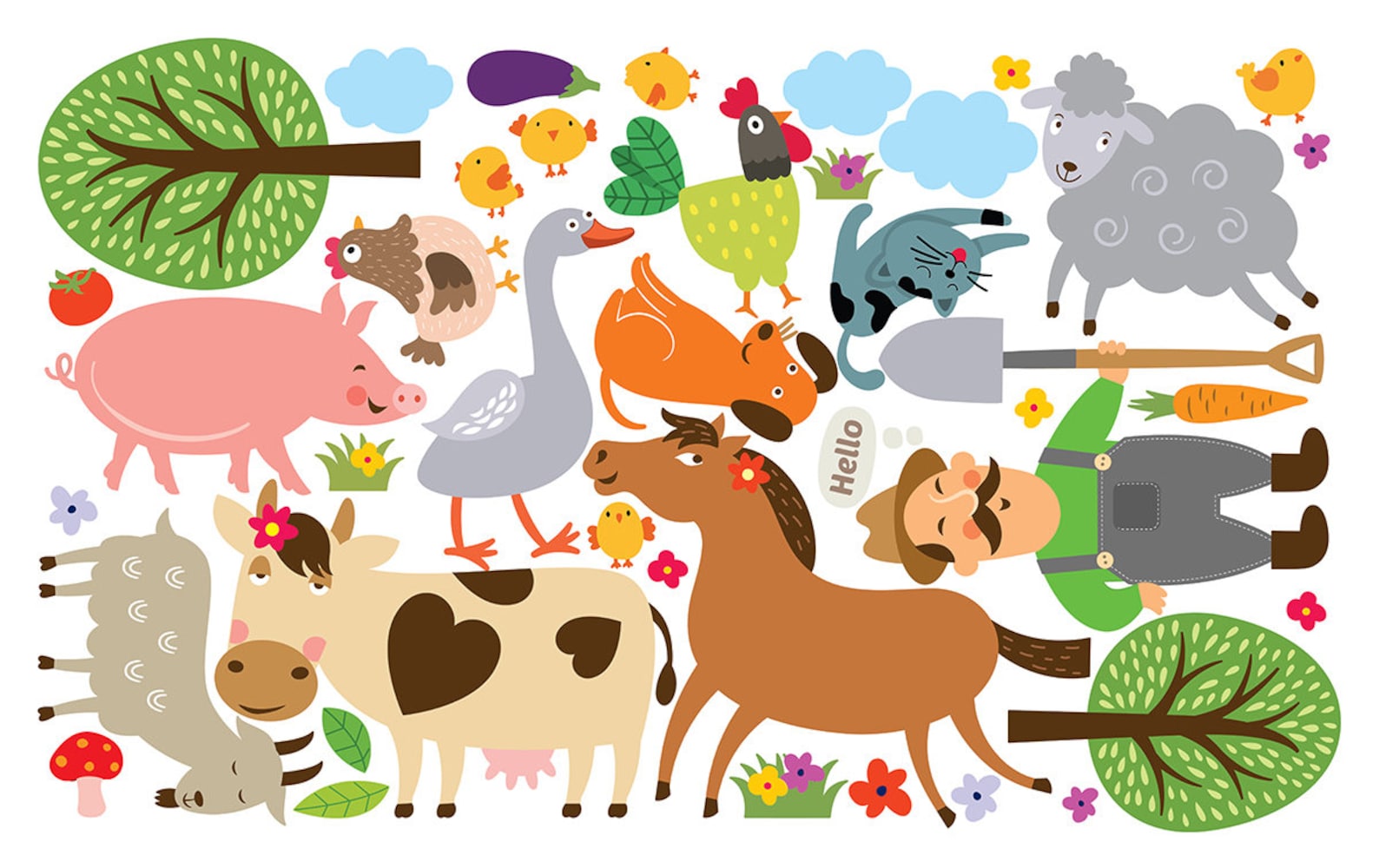 Farm Animal Decals Farm Decals Animal Nursery Decals Farm Etsy