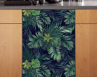Fridge Wrap Tropical, Refrigerator Wrap Vinyl Side by Side, Fridge
