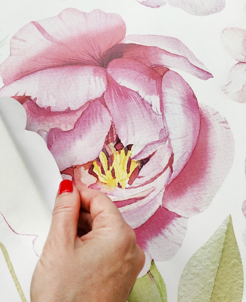 Flowers Wall Decals Peony Wall Decals Floral Wall Decals Etsy