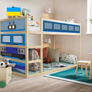 IKEA KURA BED Decals Train Kura Bed Decals Boys Removable Stickers, Kura Bed Accessories, Decals for Kura Bed, Kura Bunk Bed Stickers