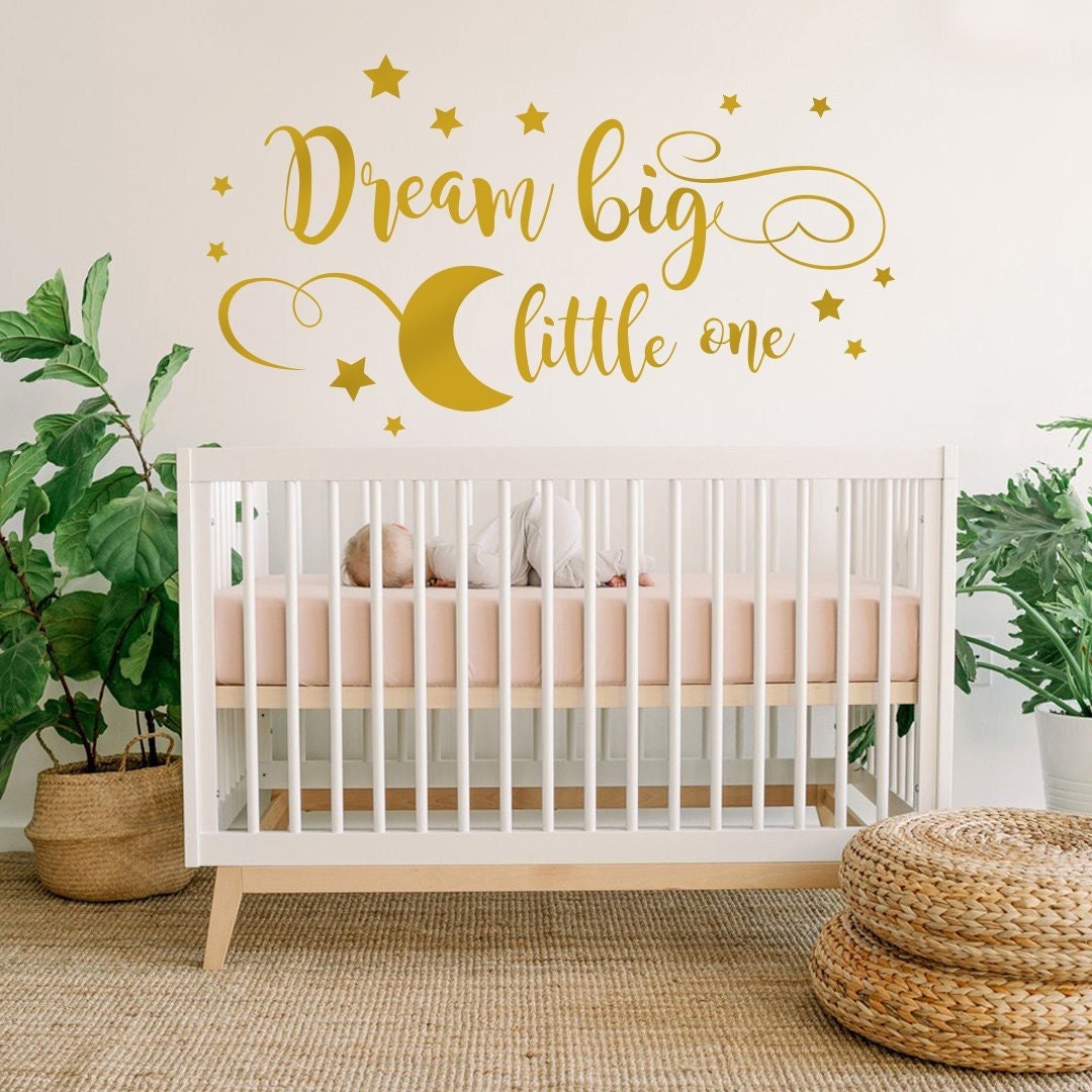 Dream Big Little One Wall Decal Nursery, Dream Big Vinyl Stickers ...