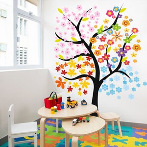 Seasons Kindergarten classroom decor, Preschool decor, Tree wall decal, Wall decals tree, Classroom decal, Big Kindergarten classroom decal