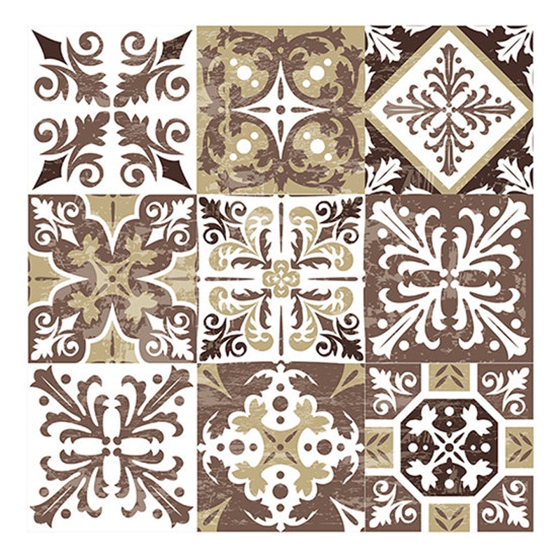 Tile Stickers Vinyl Tiles Tile Decal Kitchen Tile Decal Etsy