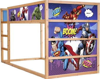 Calcomanías para cama Kura de IKEA para habitación de niño, calcomanías extraíbles para litera Kura, accesorios para cama Kura, calcomanías infantiles para muebles y papel tapiz.