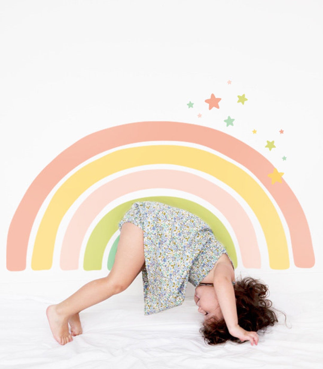 Pastel Rainbow Wall Decal: Peel & Stick Neutral Nursery Wall Decor - Etsy