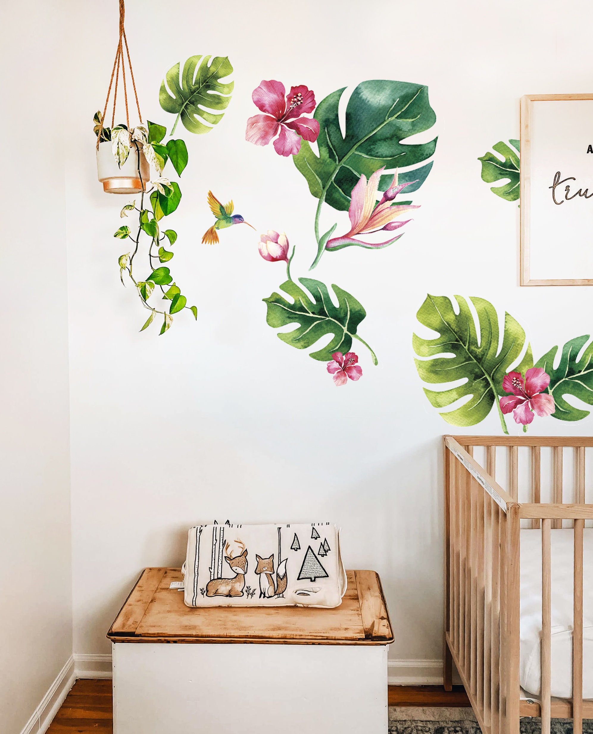 Tropical Leaf Wall Decal Tropical Flowers wall decals Etsy