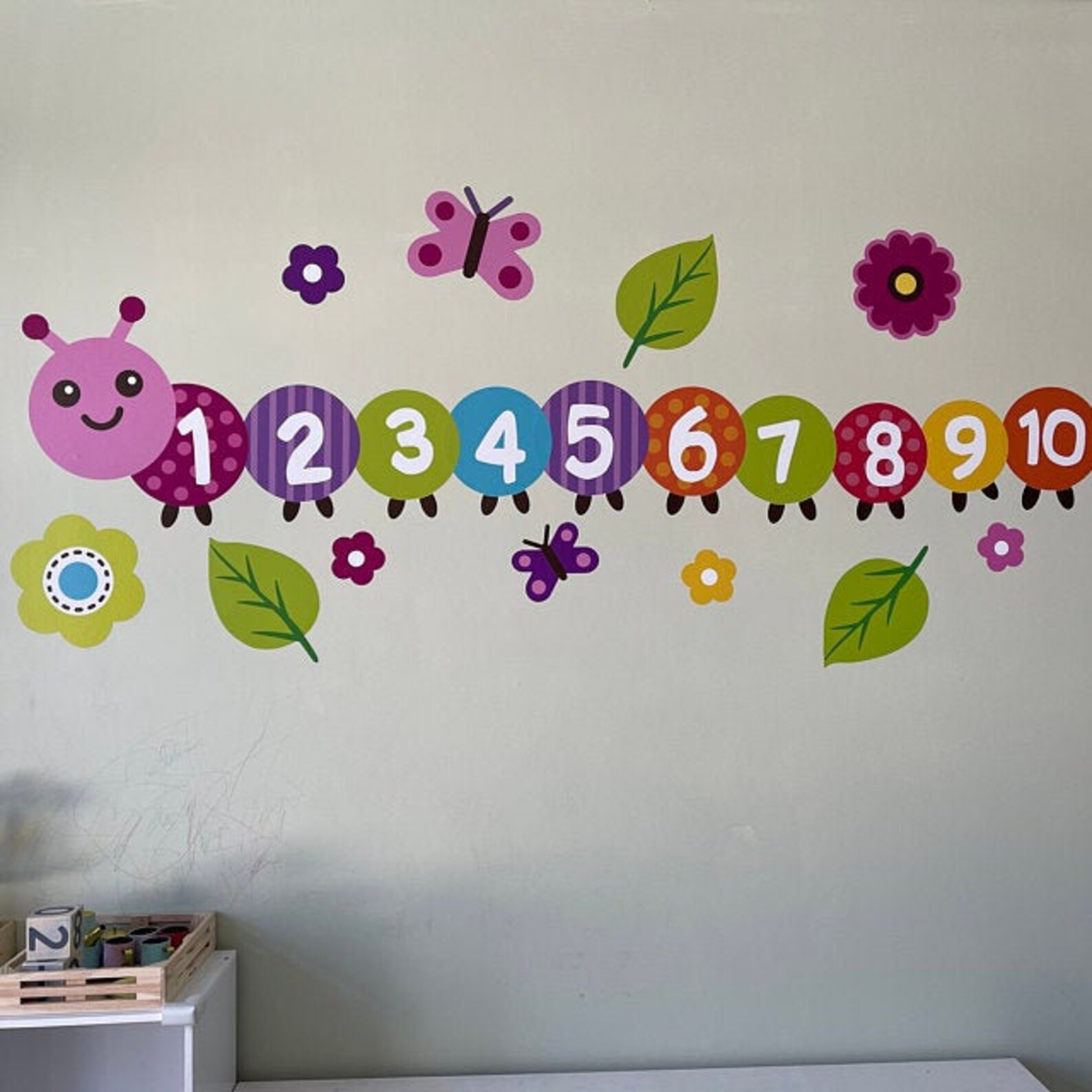 Counting caterpillar decal Preschool classroom decor Etsy