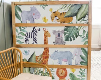 KURA Bed Decals Jungle Animal, IKEA Kura Bed Stickers Safari, Bunk Bed Neutral Kids Room Decor