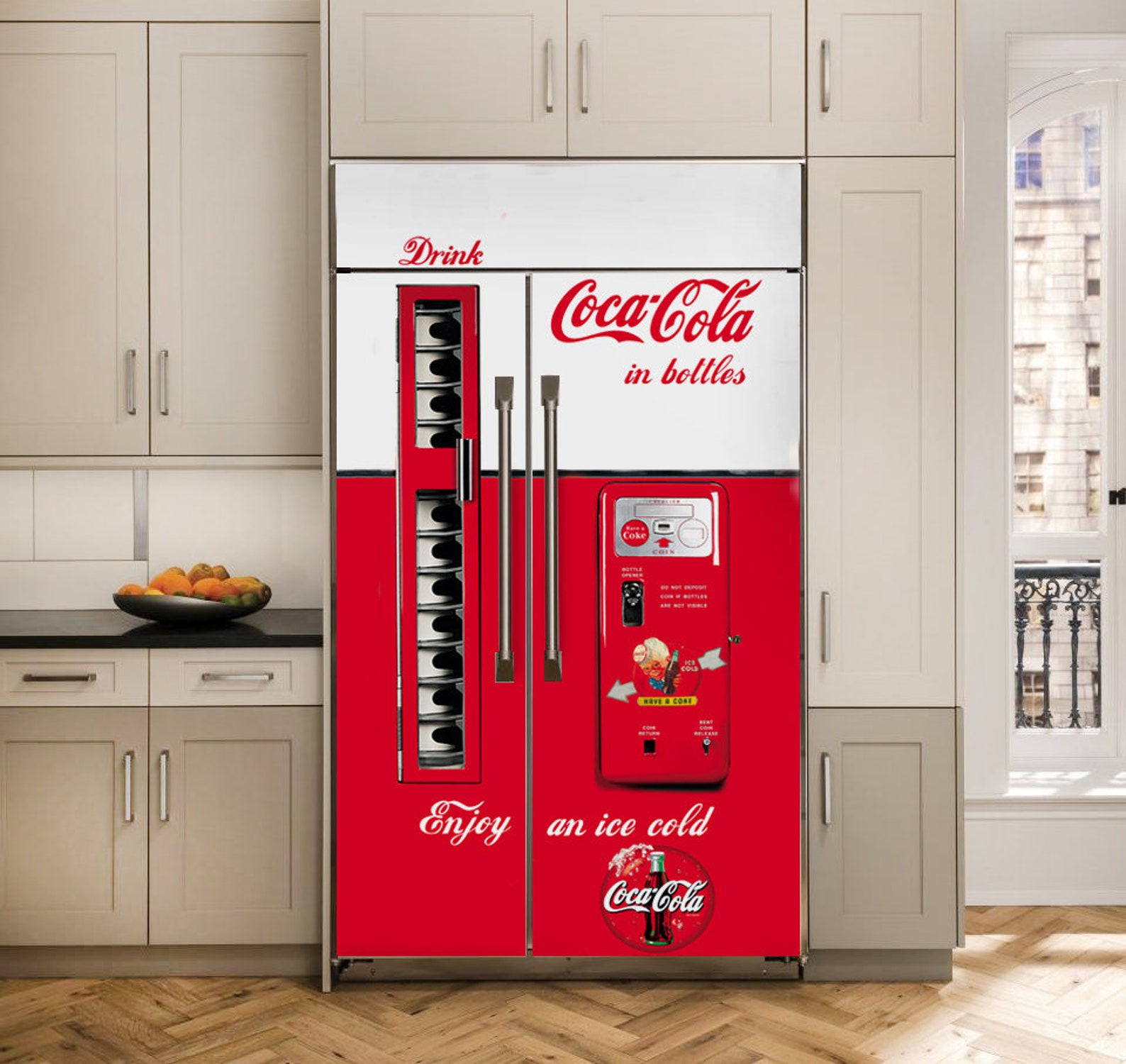 Vintage Coca Cola Fridge Wrap Coca Cola Sign Coca Cola Etsy